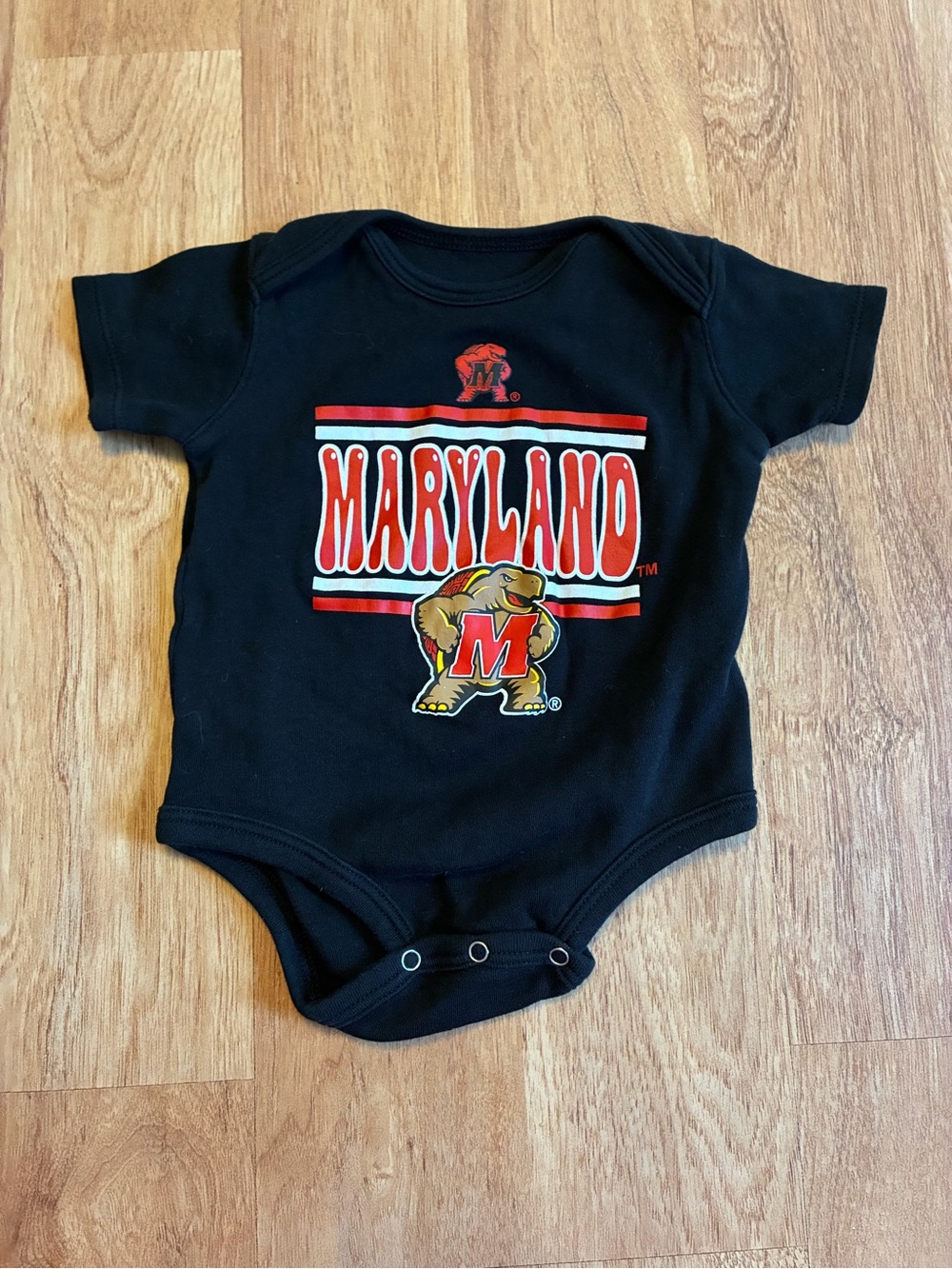 University of Maryland Black Baby Bodysuit - Maryland Terrapins